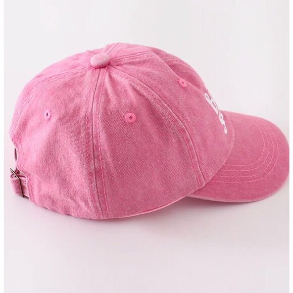 BOUTIQUE Abby & Evie Pink Little Sister Denim Hat 100% Cotton - Picture 6 of 7